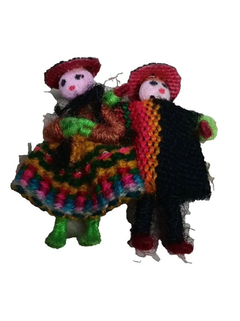 Peruvian Worry Dolls Pin Brooch tradional dress Dancing dolls Andean Folk Art